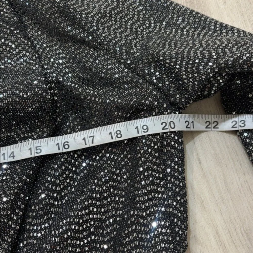WD.NY Black Sequin Blazer size Large holiday part new years eve - Picture 4 of 7